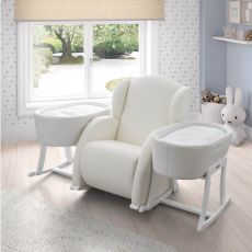 Люлька-гойдалка Micuna Nacelle White/Beige для дитини від народження до 9 кг, Еко-шкіра
